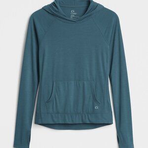GapFit Breathe Lightweight Long Sleeve Hoodie Women’s Small Teal